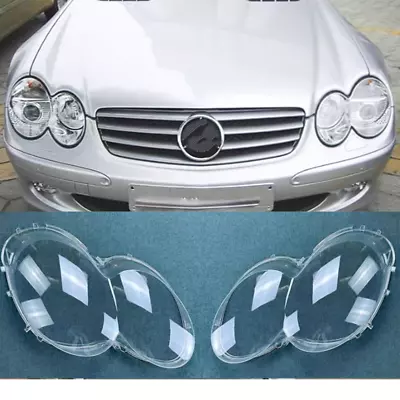 1 Pair Headlight Shell Lens Cover +Glue For Benz W230/R230 SL500 SL600 2003-08 • $279.50