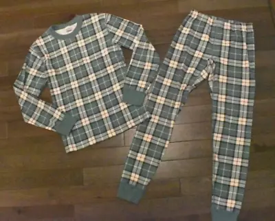 Women's HANNA ANDERSSON Green Plaid 2 Piece Pajama Set Size Small S • $15