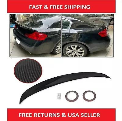 Rear Trunk Wing Spoiler JDM Style Carbon Fiber Duckbill For 2007-2015 G35/G25 • $73.49