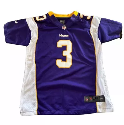 Nike Minnesota Vikings Jersey #3 Walsh Youth Medium Purple NFL  On Field  • $8