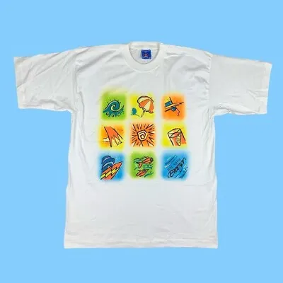 Vintage 90s Bacardi Breezer T-Shirt Single Stitch Graphic Size Extra Large • £19.99