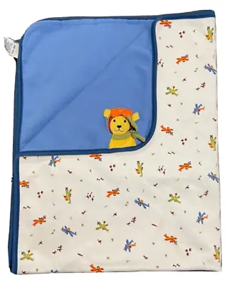 Vintage Gymboree Summer Flier Dog Airplane Pilot Animals Blue Baby Blanket 2001 • $44.95