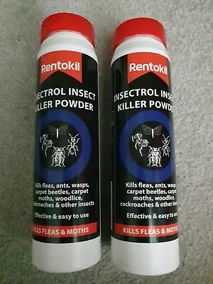 2 X Rentokil Insectrol Insect Killer Powder Kills Fleas Ants Wasps Easy To Use • £11.99