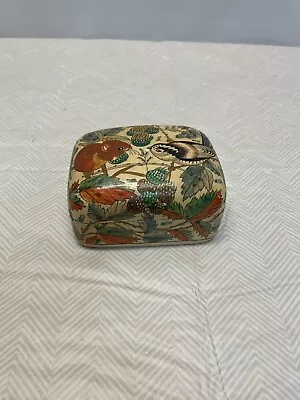 PAPER MACHE TRINKET BOX KASHMIRI HANDMADE Vintage # 125-876 • $19.99