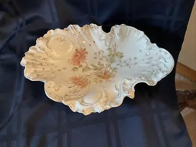 STAMPED Antique CT Carl Tielsch German White Pink & Gold  Oval Serving Bowl • $27.50