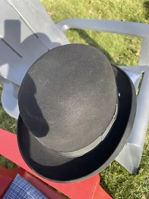 Vintage Black Bowler Or Derby Hat Size 7 1/2 • $65