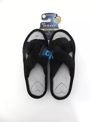 Isotoner Womens Slippers Eco Comfort Memory Foam Size L 8.5-9 • $0.99