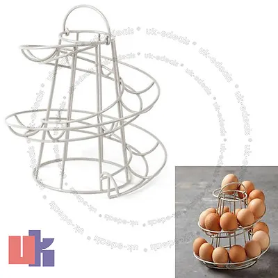 Kitchen Storage Spiral Helter Skelter Egg Holder Stand Rack Holds Up To 18 Eggs • £106.86