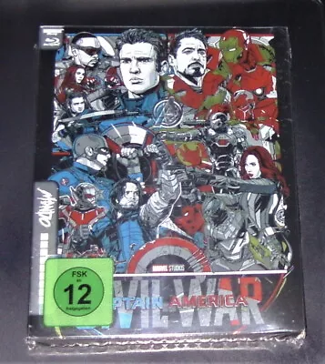 Captain America Civil War Limited Mondo Steelbook 4K UHD Blu Ray+blu Ray New • $72.72