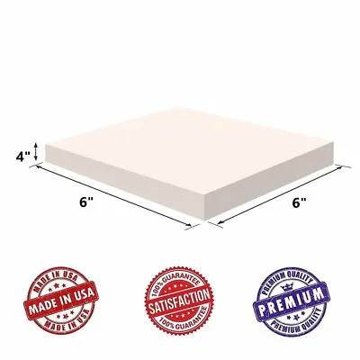 Upholstery Visco Memory Foam Square Sheet- 3.5 Lb High Density 4 H X 6 W X 6 L • $29.04