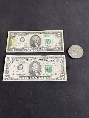 United States Of America One Dollar Coin 1972 Two Dollar Note  Five Dollar Note • £20