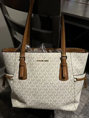 Michael Kors MK Signature Large Vanilla /Gold Hardware Tote PRE-OWNED • $90