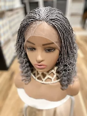 Braided  Gray Twist Curly Wig. Made On A Lace Frontal..GET IT BEFORE CHRISTMAS. • $153