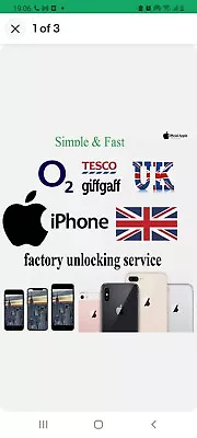 O2 Tesco Unlocking Service Unlock IPhone 12 11 XS XR X 8 8 Plus 7 6s SE 6 5s 5c • £3