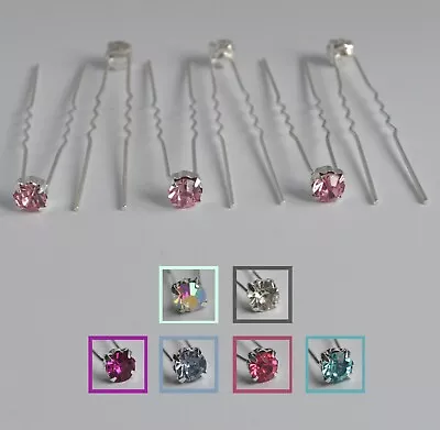 Sparkly Crystal/rhinestone/diamante/jewel/gem Hair Pins X2 Or 6. 7 Colours Clear • £5.95