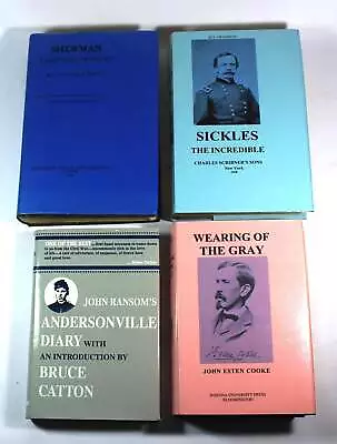 Civil War Book Lot:john Esten Cooke Sherman Sickles Andersonville Diary • $45