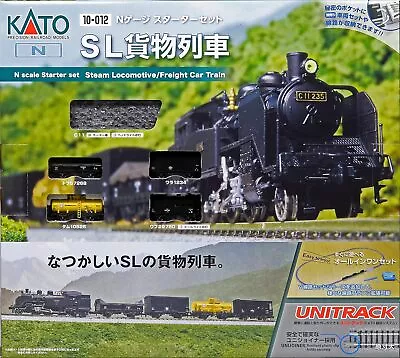 KATO N Gauge Starter Set Steam Locomotive/Freight Car Train 10-012 With Trackin • $314.22