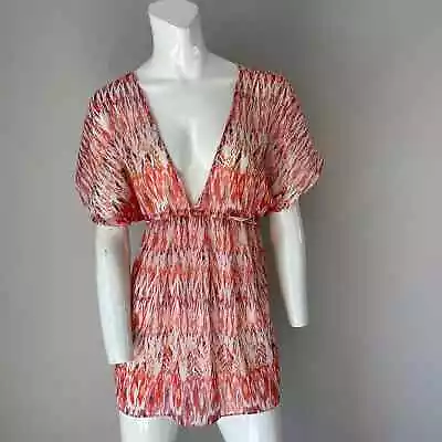 MOTHERHOOD MATERNITY Beach Pool Swimsuit Cover-up Orange Print Size Small • $10