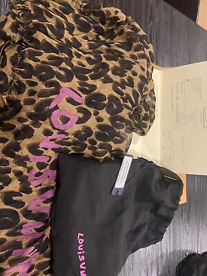 Louis Vuitton Stephen Sprouse Leopard Gold Cashmere Silk Stole • £491.13