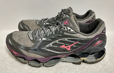 Mizuno Wave Prophecy 6 Grey Purple Women’s Athletic Running Shoes Size 9.5 • $36