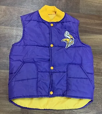 Vintage 80’s Minnesota Vikings STAHL URBAN Ski Vest Jacket Puff Women’s S/M Rare • $39.97