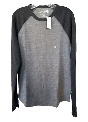 $11.04 • Buy AMERICAN EAGLE Super Soft Gray Raglan Thermal Shirt Long Sleeve Size M