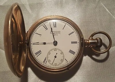 1883 Model Waltham Mens Pocket Watch 18s 7j Engraved Hunter Case Gold Filled • £434.31