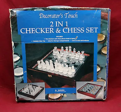 Decorator's Touch 2 In 1 Checker Chess Set Glass Pcs. • $49.95