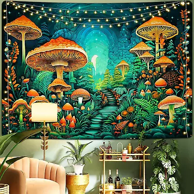 Mushroom Tapestry Fantasy Tapestry Stars Tapestries Plants And Leaves(51.2 X 59. • $14.99