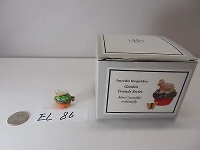 Porcelain Hinged Box Trinket Midwest PHB  New Mini Caterpillar With Butterfly • $79.99