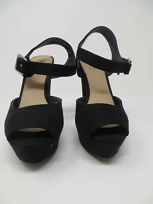 Women's Mossimo Size 7.5 Black Platform Heels High Heel Shoes Open Top Sandal • $24.99