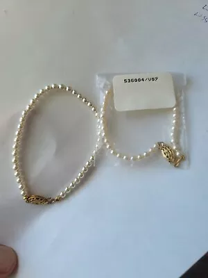 Vintage Gold On Sterling Clasp 4 Mm Majorca Pearl Bracelets LOT Of 4 New OS • $16