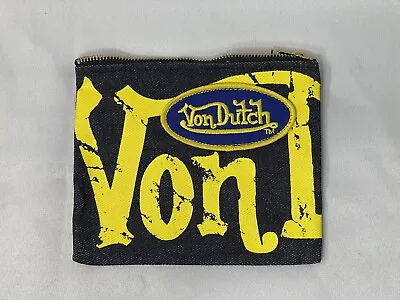 Von Dutch Blue Denim Small Cosmetic Makeup Travel Zip Bag Y2K • $49.99