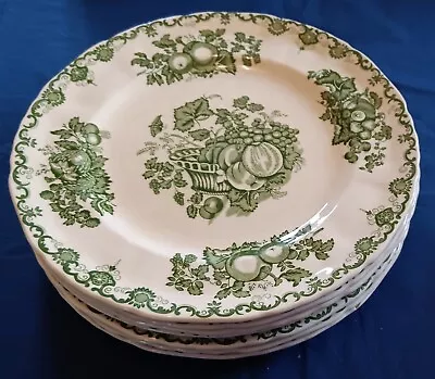 Mason's - Fruit Basket - Green - 7 Breakfast/Luncheon Plates - See Pics/Descript • £25