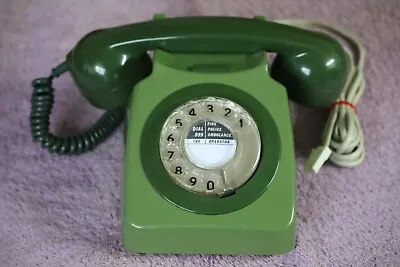 Vintage GPO 746 GREEN Dial Telephone Working BT  • £48