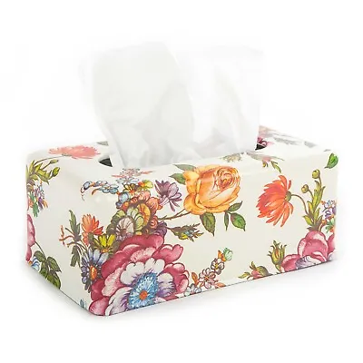 Mackenzie Childs Flower Market Standard Tissue Box Holder - White BNIB • $97.95