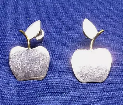 Vintage Anne Harvey Sterling Silver  Apple  Earrings *  Designer Signed  * 3.42g • $16