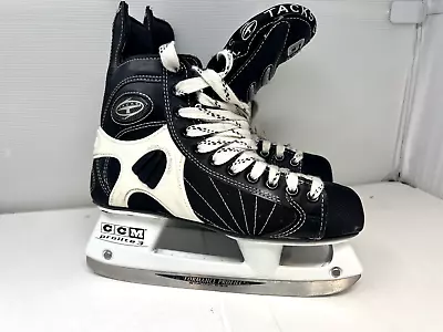 Senior CCM Super Tacks 652 P Ice Hockey Skates Prolite 3 Blade Black Men  Sz 6.5 • $79.99