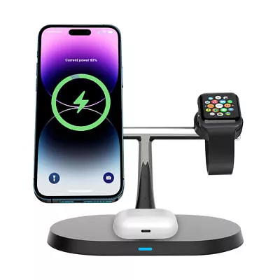 3in1 Wireless Charger Dock Magnetic Station For Apple Watch Ultra 8 7 IPhone 15 • £13.75