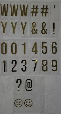 Numbers And Plastic  Letters Metallic Gold 100 Count 2.5  H • $8.08