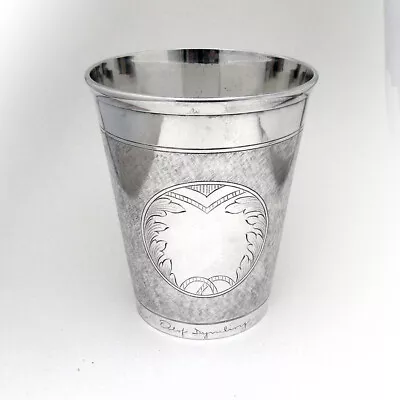 Large Engraved Beaker Bolin Swedish 830 Silver 1947 Monogrammed • $930.75