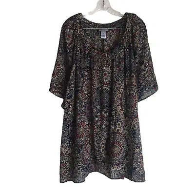 Maggie Barnes For Catherines Women's Tunic Blouse Plus 5X 34/36W Coverup Sheer • $58.44