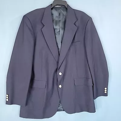 David Taylor Men's 2 Button Sport Coat Jacket Lined Long Sleeve Blue Size 44 L • $34.84
