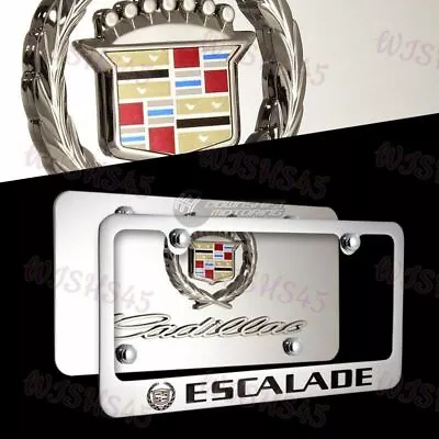 Cadillac ESCALADE Stainless Steel License Plate Frame With Cap-2PCS Front & Back • $59.68