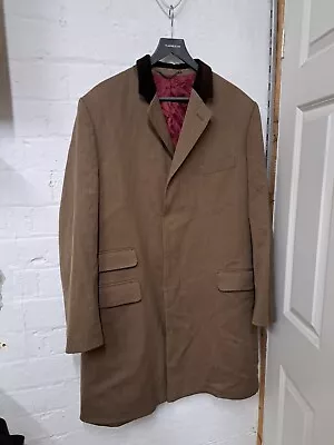 Charles Tyrwhitt Chesterfield Coat Uk 44 Fawn Brown Velvet Collar London Jermyn  • £79.95