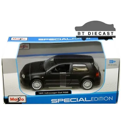 Maisto Vw Volkswagen Golf R32 1/24 Diecast Model Car Matte Black 31290 • $16.90