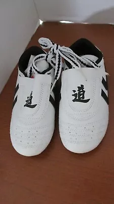 WEI-RUI~White & Black Martial Arts TAEKWONDO SHOES~Youth Size 26 • $24