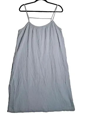 H&M Gauze Tent Dress Gray Blue Spaghetti Straps Womens M • $9.50