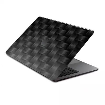 Skins Wrap For MacBook Pro 15 Inch Retina Touch  Black Grey Carbon Fiber Weave • $16.98