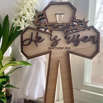 Easter Cross Wall Art Decoration For Front Door Decor Easter Party Decoration • $16.59